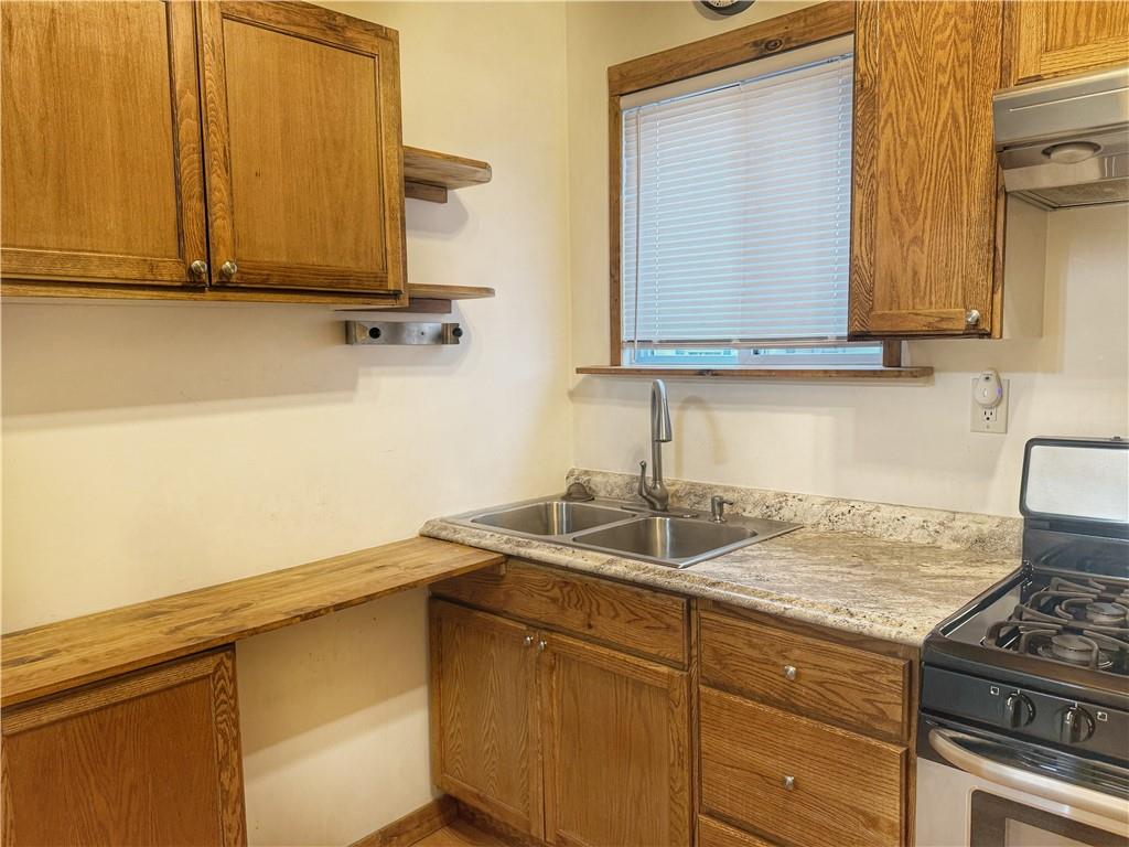 389 Webster Street Rochester, PA 15074 - Photo 5 of 24 a kitchen with a sink cabinets and a wooden floor
