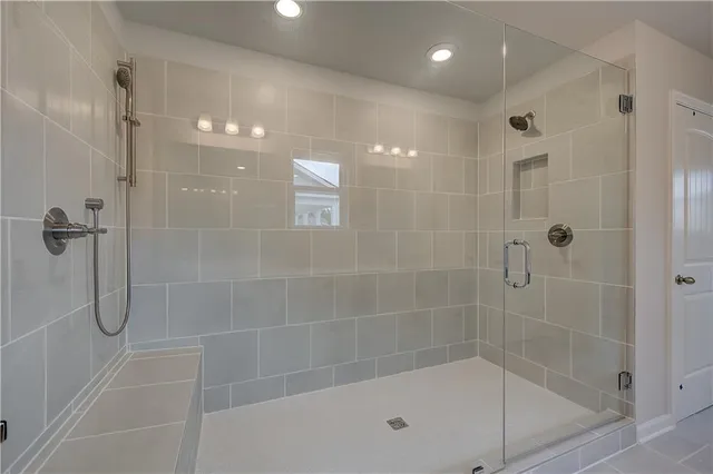 a bathroom with a shower