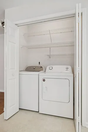 a view of a room with storage area