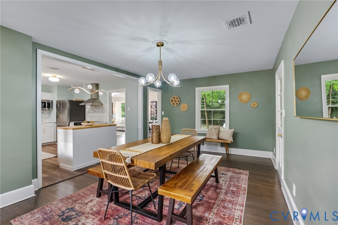 1136 Overbrook Road Petersburg, VA 23805 - Photo 14 of 51 Dining area featuring wood-finish flooring, a cont