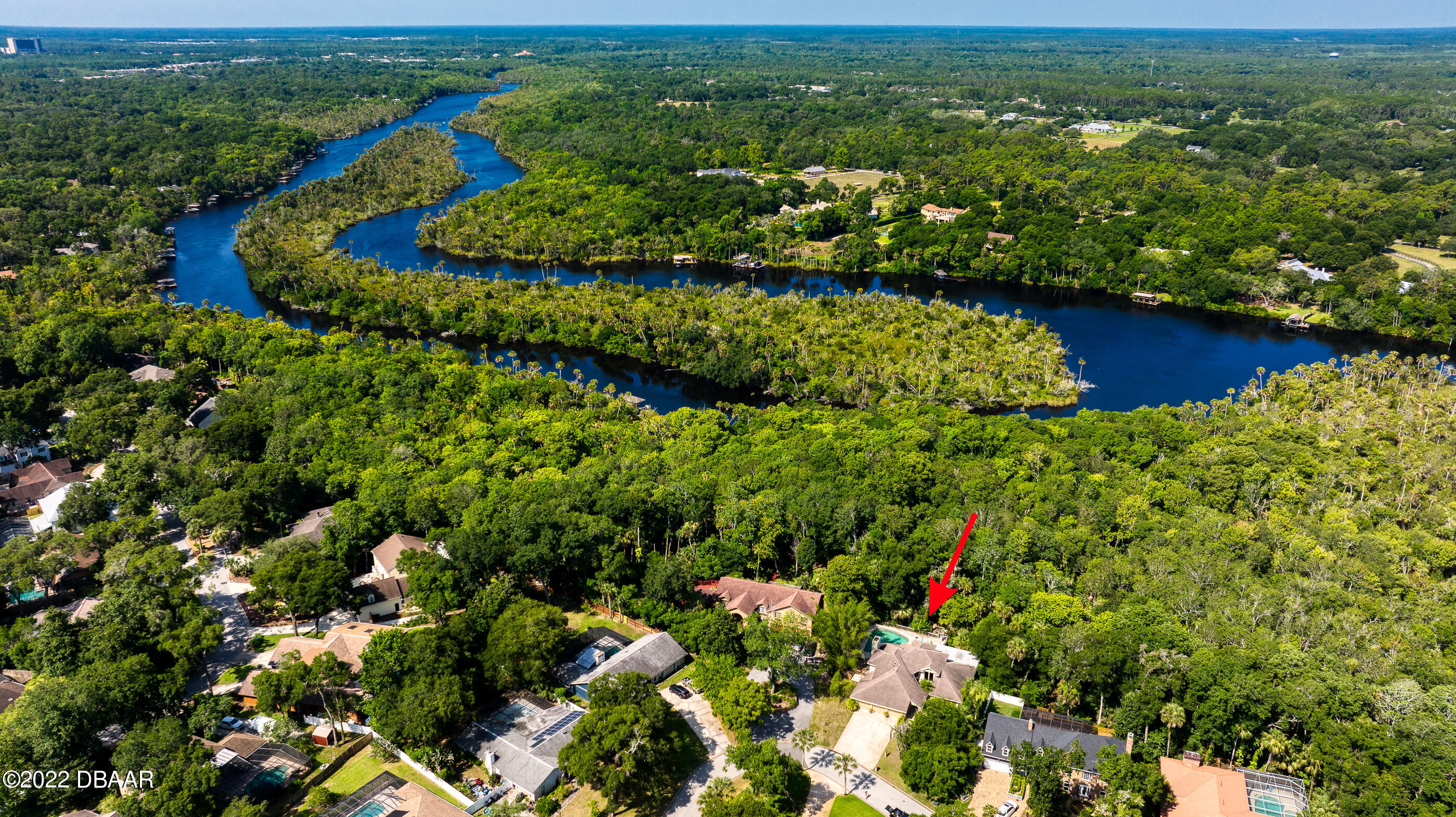 110 River Bluff Drive Ormond Beach, FL 32174 - Photo 4 of 57 110RiverBluffDrive_Drone-6_arrow