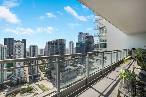 a view of city from balcony