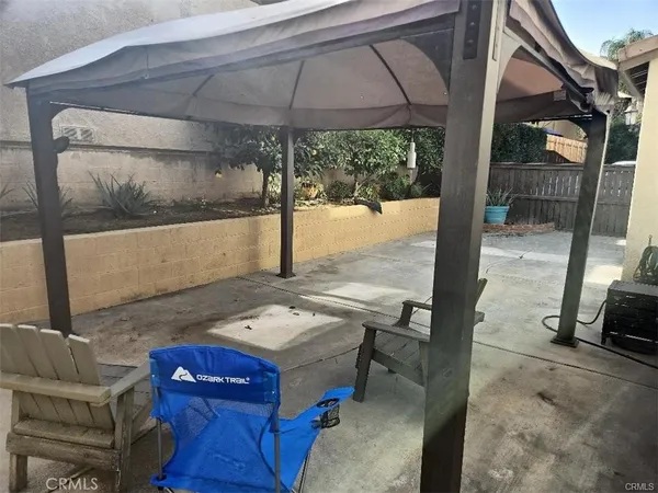 a living room with couch and a table