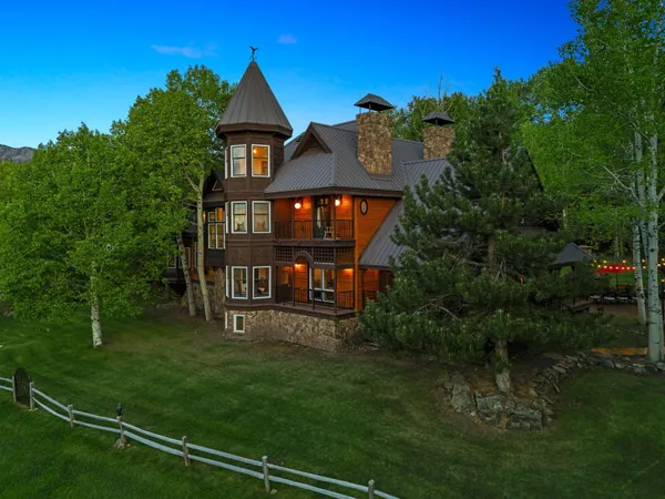 a view of an outdoor swimming pool and mountain view