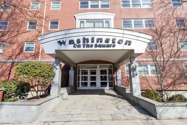 a view of a building with a outdoor space