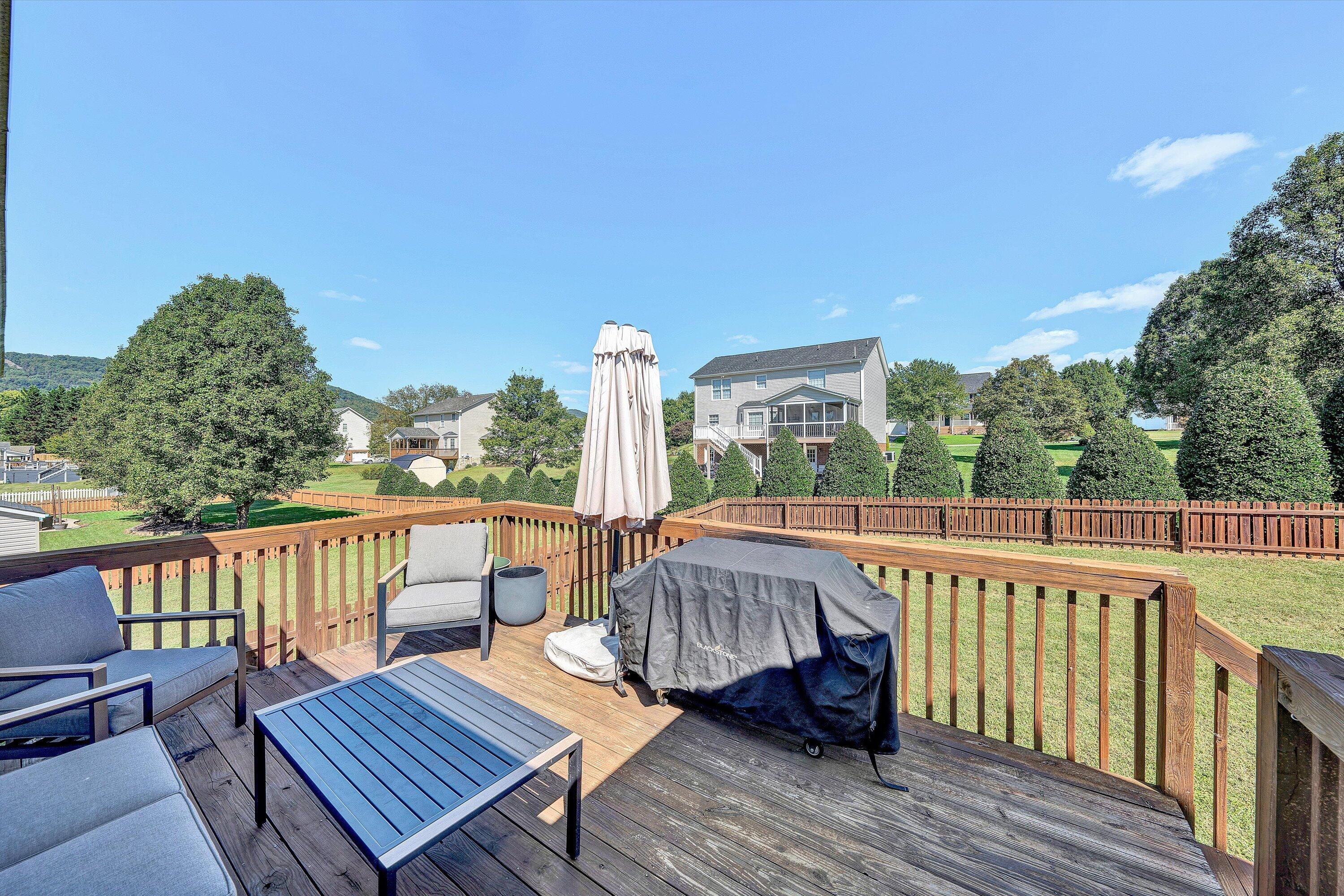 120 Eagle Ridge Roanoke, VA 24012 - Photo 32 of 41 Deck Overlooking the Fenced Yard