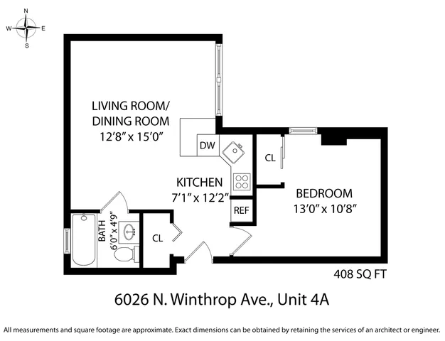 $1,616 | 6026 North Winthrop Avenue, Unit 7A, Chicago, IL 60660