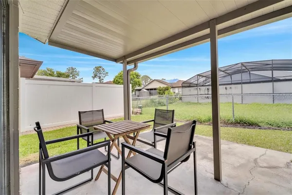 a view of an outdoor sitting area