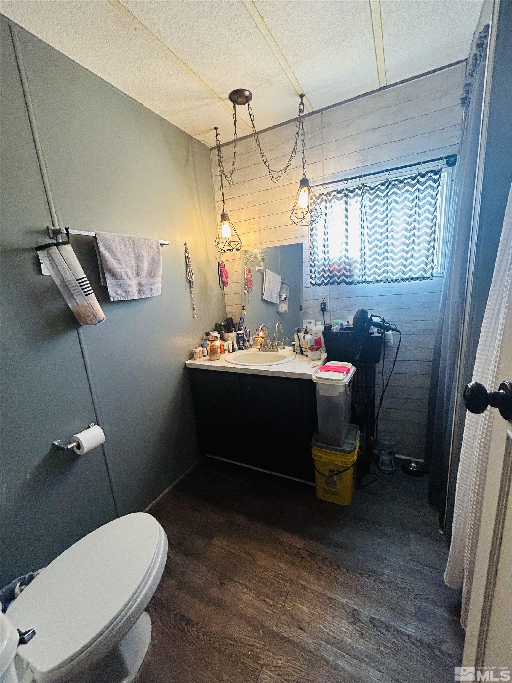 212 Coons Circle, Unit E Dayton, NV 89403 - Photo 9 of 20 a bathroom with a sink mirror vanity and toilet