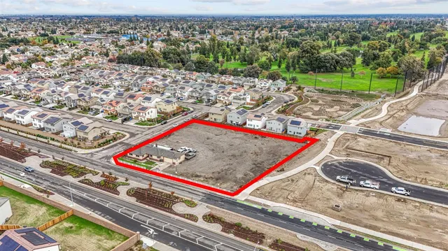 an aerial view of a park