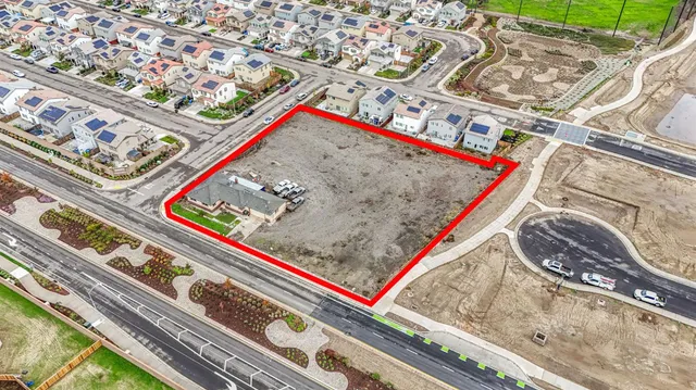 an aerial view of a city