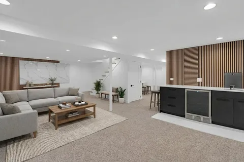 a living room with furniture