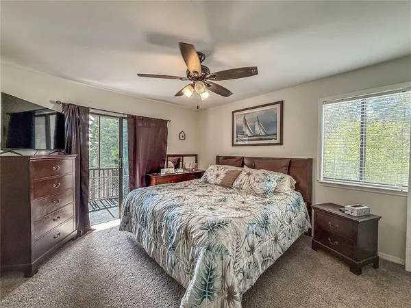 a view of a balcony with a swing