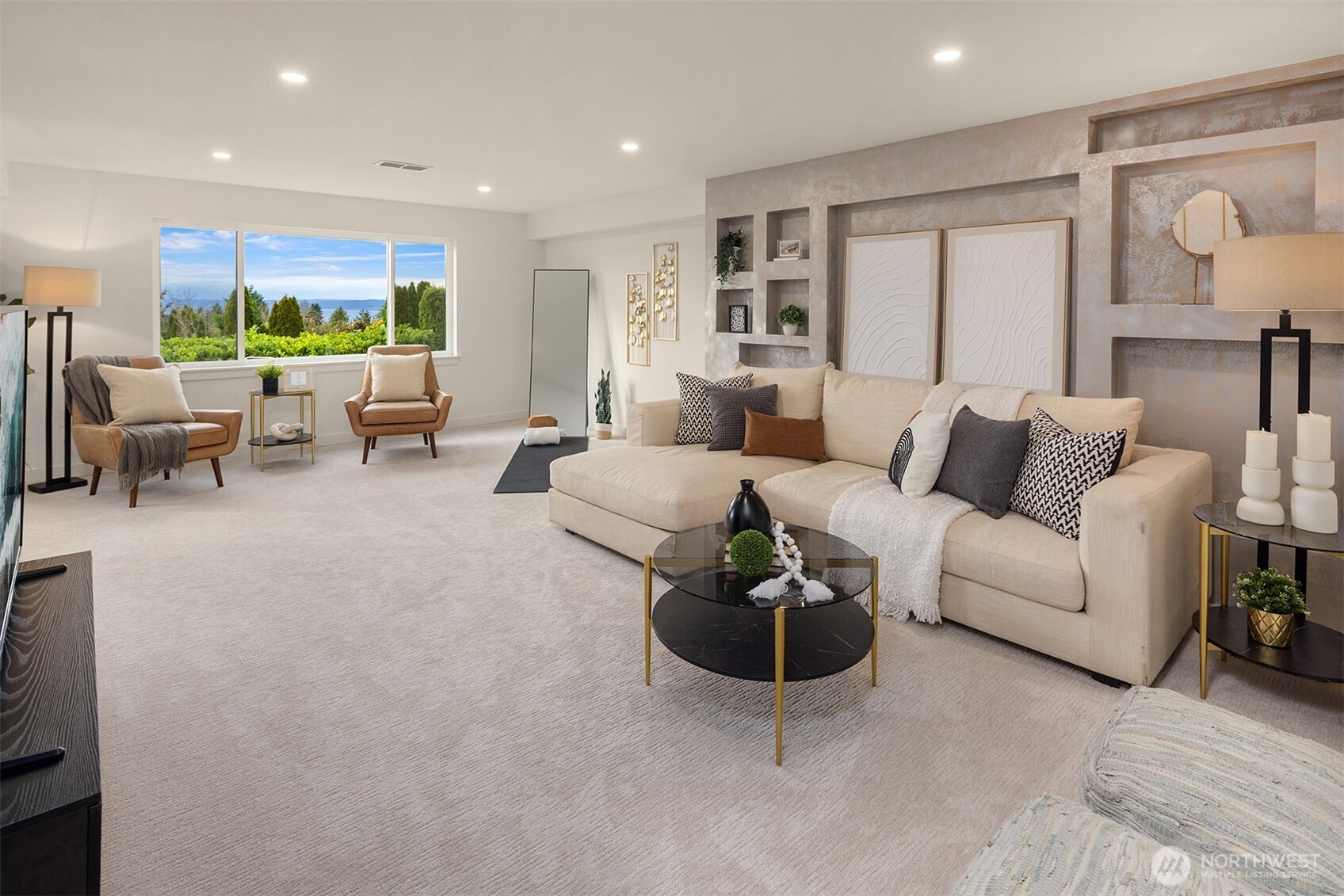 12711 9th Avenue Northwest Seattle, WA 98177 - Photo 26 of 40 a living room with furniture and a large window