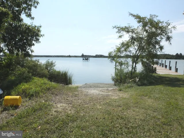 a view of a lake with a mountain in the background