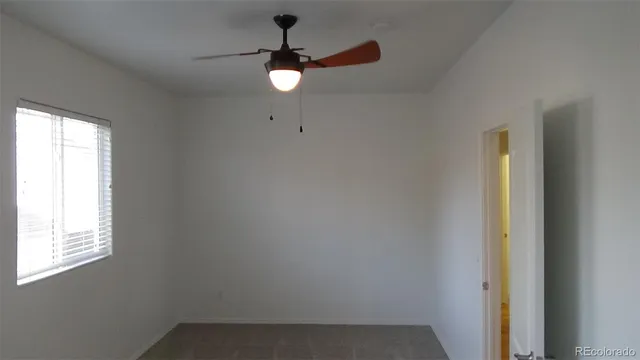 an empty room with a window