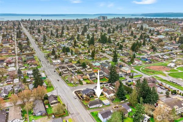 an aerial view of multiple house