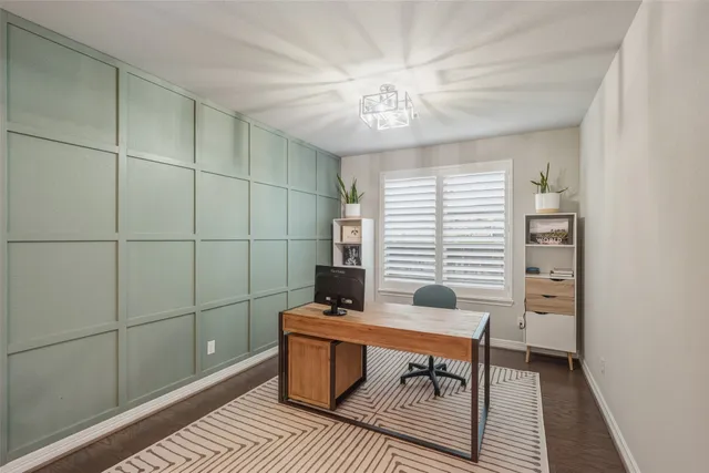 a view of a room with furniture