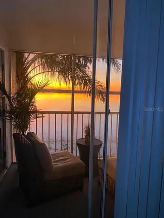 a view of a balcony with an outdoor space
