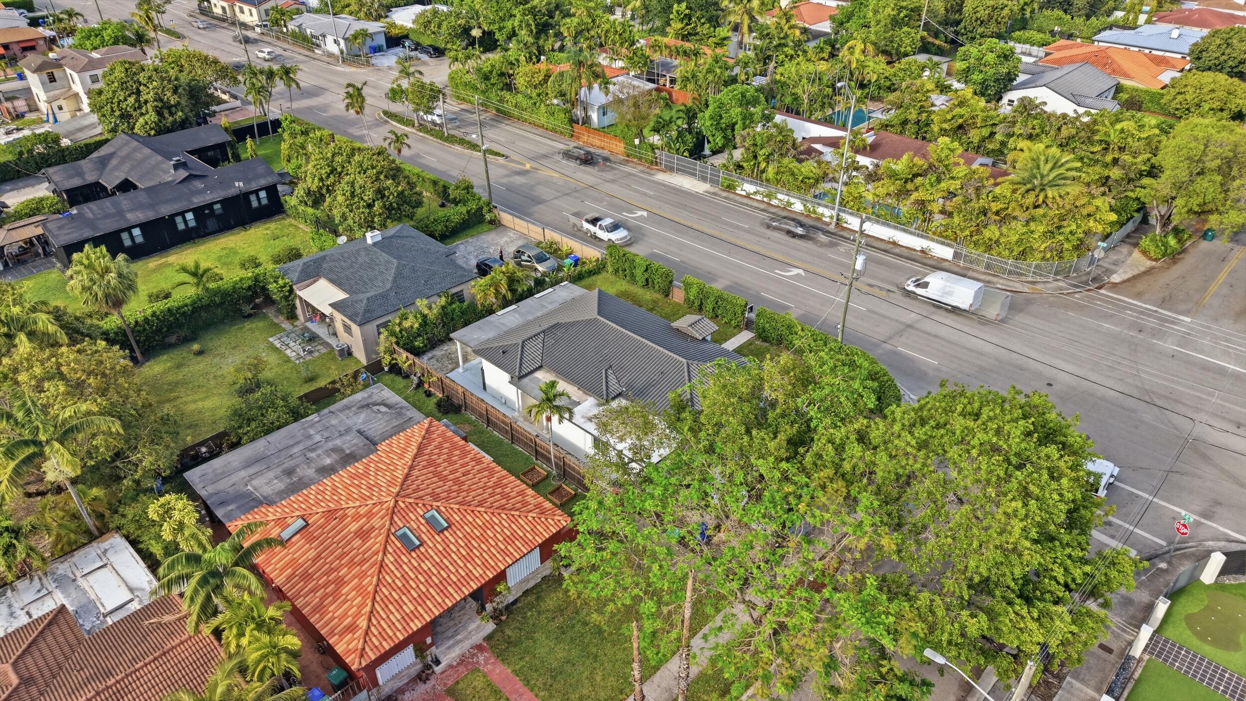1770 Southwest 17th Avenue Miami, FL 33145 - Photo 41 of 46 an aerial view of a house with a garden and trees