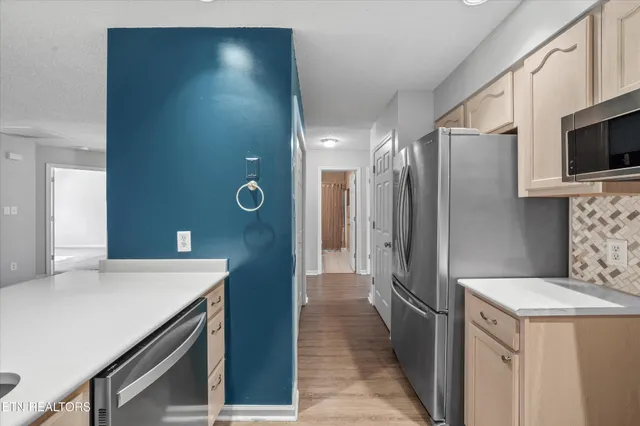 a view of small space with racks on the wall