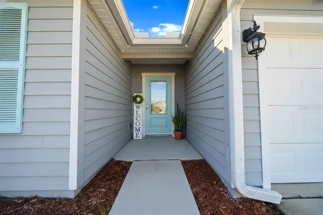a view of a door of a house