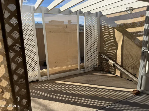 a view of a door of a house