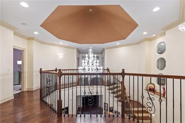 a view of entryway with wooden floor