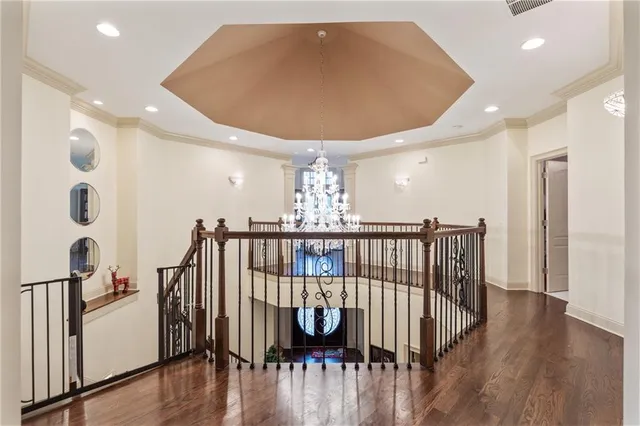 a view of entryway with wooden floor