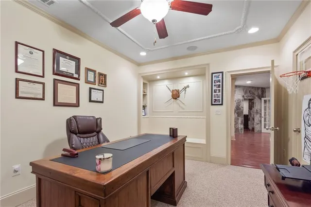 a living room with furniture