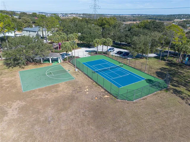 a view of a backyard with a area