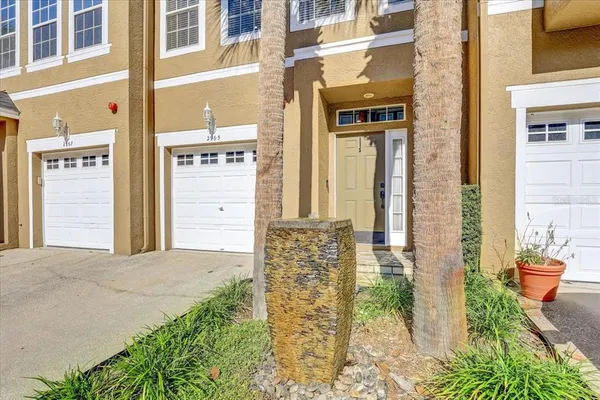 a front view of a building with a glass door
