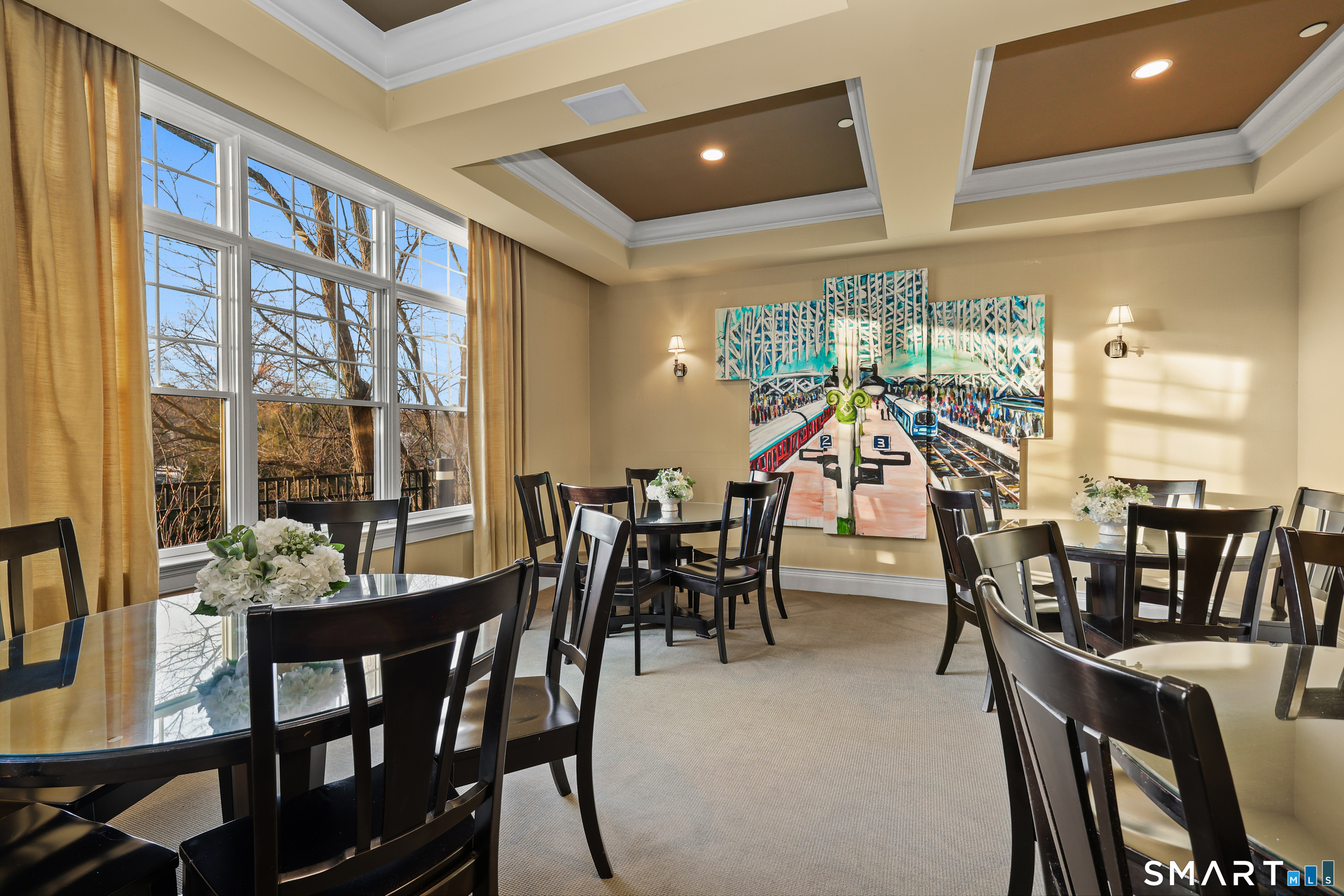 50 Stone Ridge Way, Unit 2A Fairfield, CT 06824 - Photo 29 of 36 a view of a dining room with furniture window and outside view