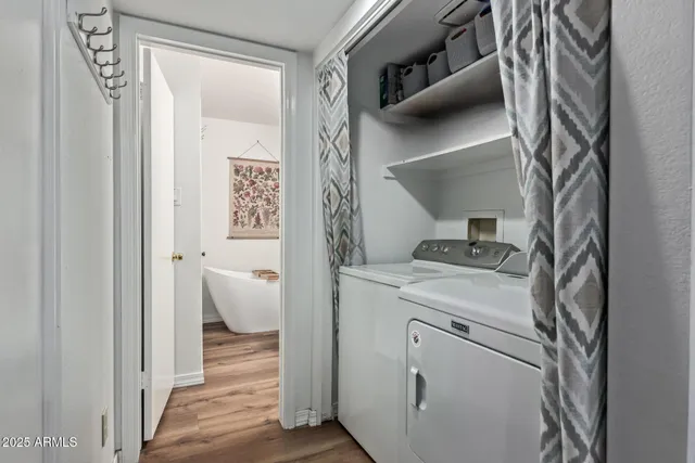 a view of bathroom and utility room