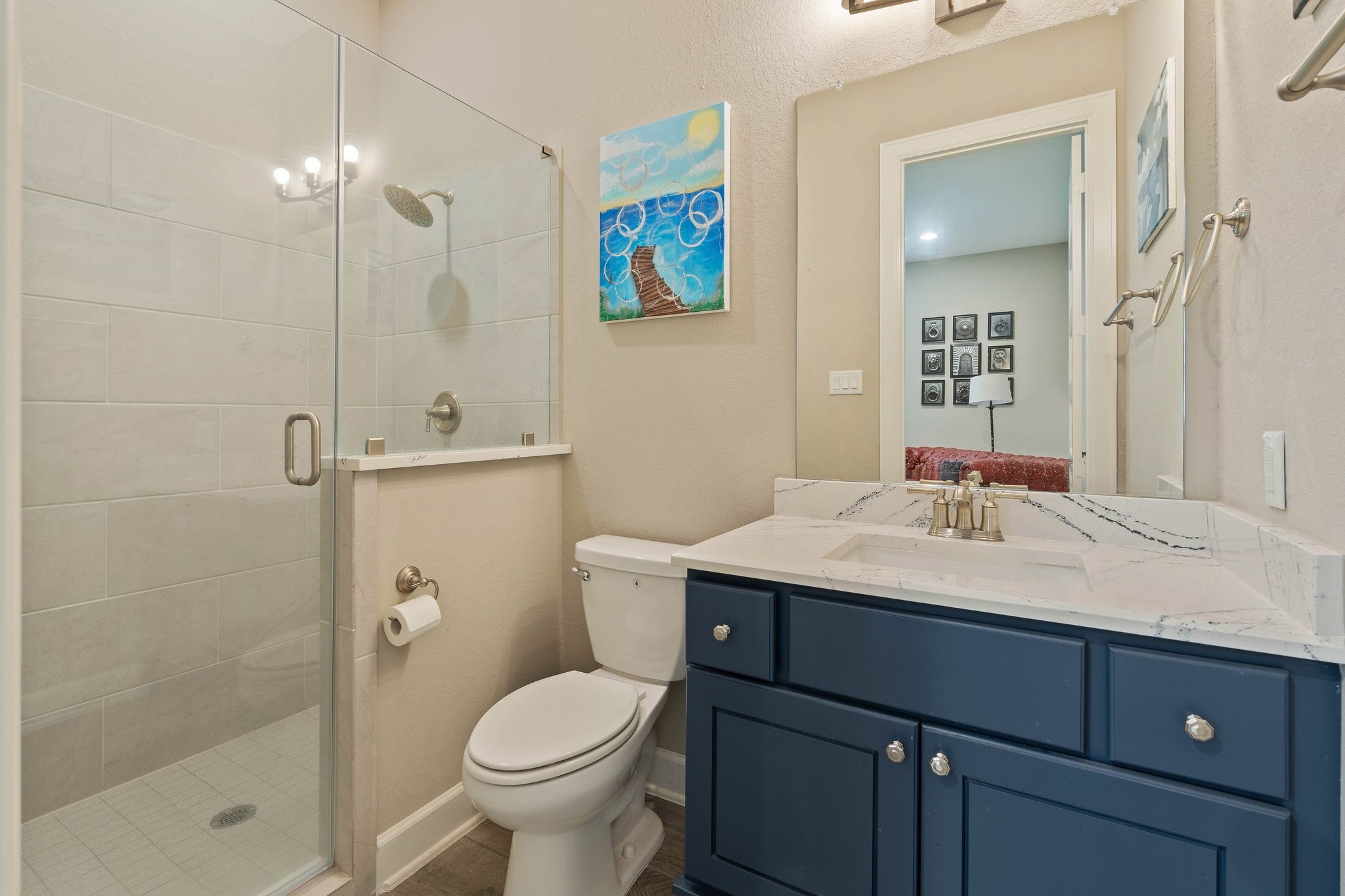 126 Fluorite Court Huntsville, TX 77340 - Photo 42 of 50 a bathroom with a sink toilet and shower