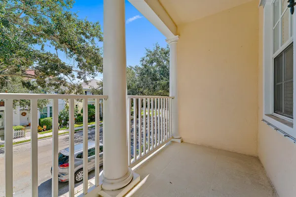 a view of a balcony