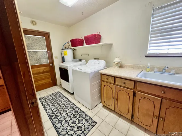 a large room with a large window