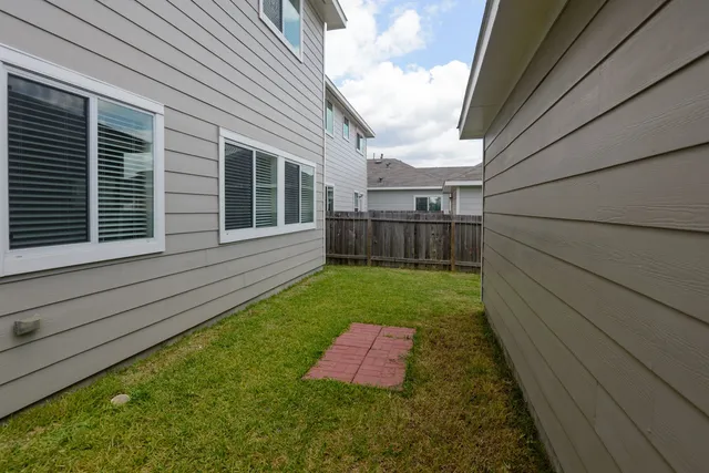 a view of a backyard with a garden