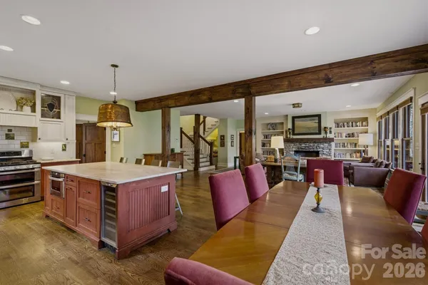 a patio with table and chairs