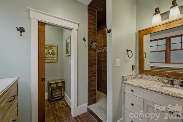 a bathroom with a shower