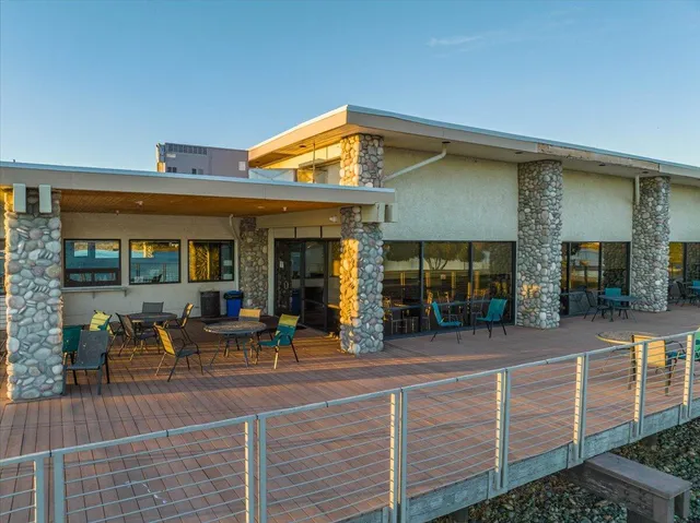 a outdoor view with a sitting space