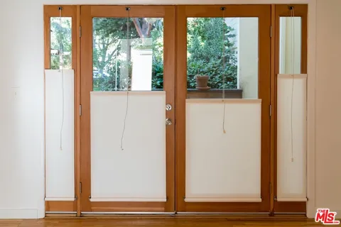 a view of a door from a window
