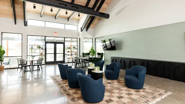 a gym hall with exercise machine