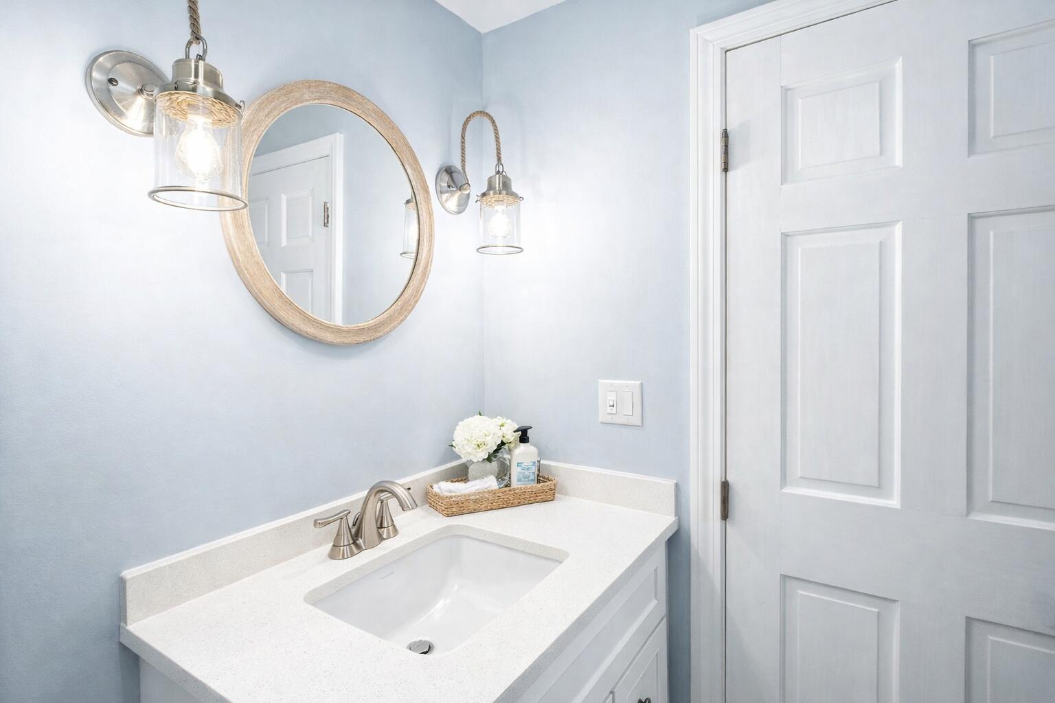 129 Colonial Way Falmouth, MA 02540 - Photo 19 of 46 Coastal-inspired bathroom corner design