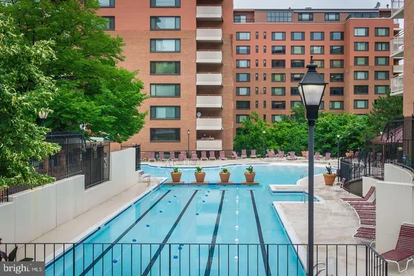 a view of a building from a balcony