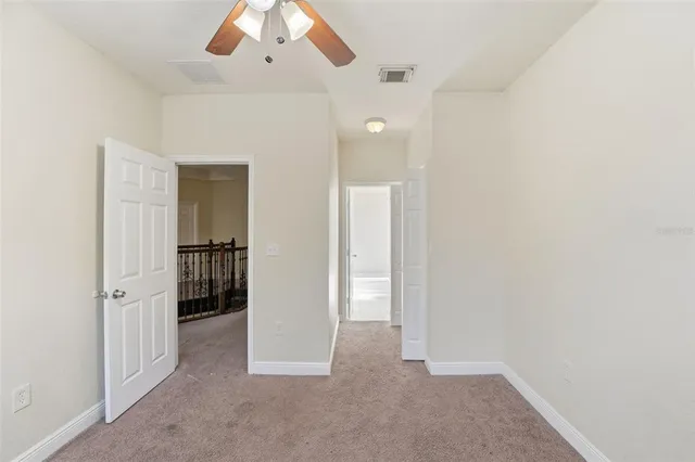 a view of small space with racks on the wall