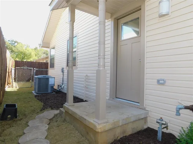 a view of front door and porch
