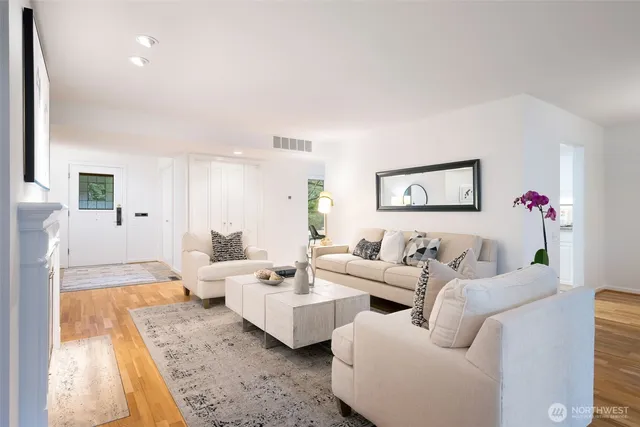 a living room with furniture and a couch