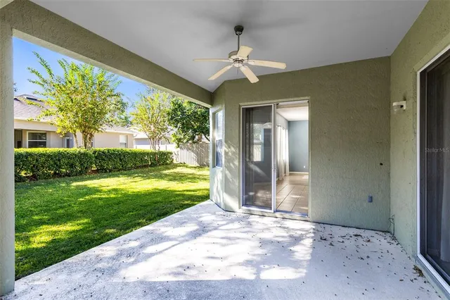 a view of a porch with a garden