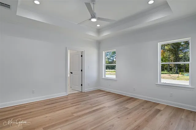 an empty room with window